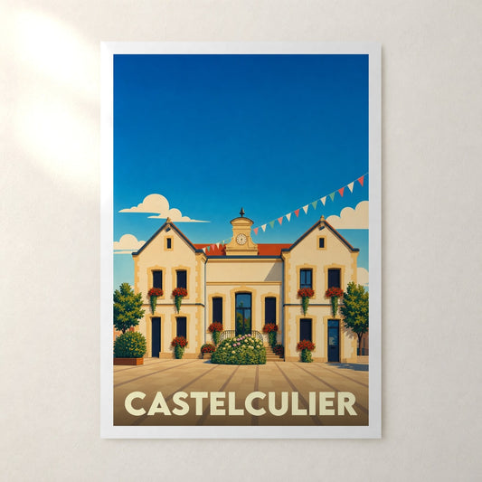 Affiche Castelculier – sans cadre, accrochée au mur