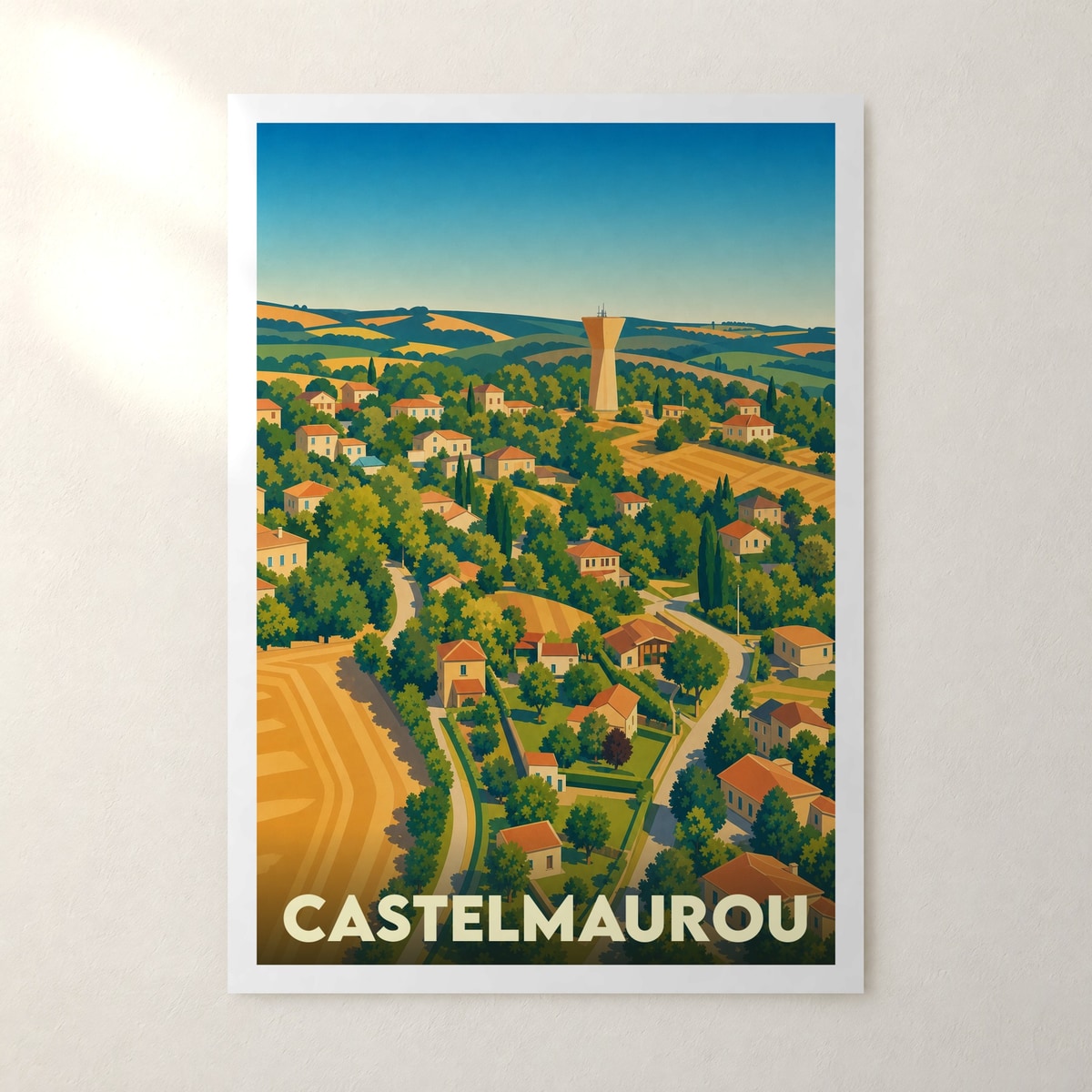 Affiche Castelmaurou – sans cadre, accrochée au mur