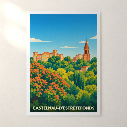 Affiche Castelnau-d'Estrétefonds – sans cadre, accrochée au mur