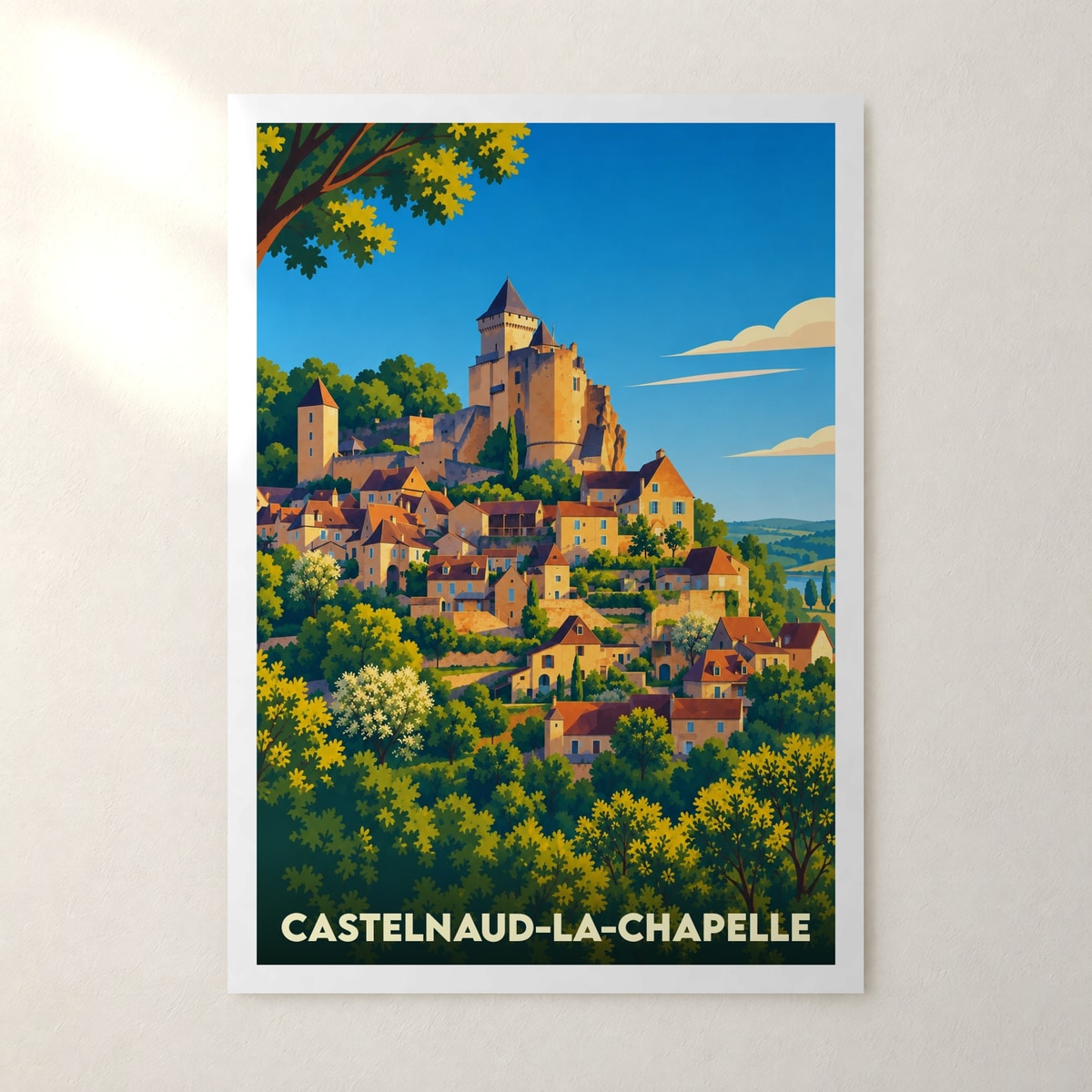 Affiche Castelnaud-la-Chapelle – sans cadre, accrochée au mur