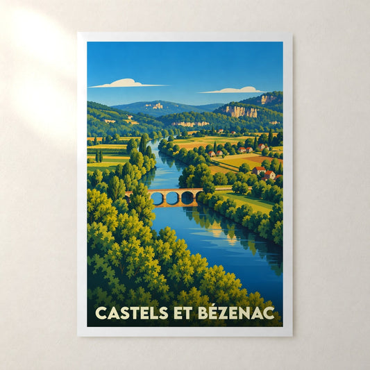 Affiche Castels et Bézenac – sans cadre, accrochée au mur