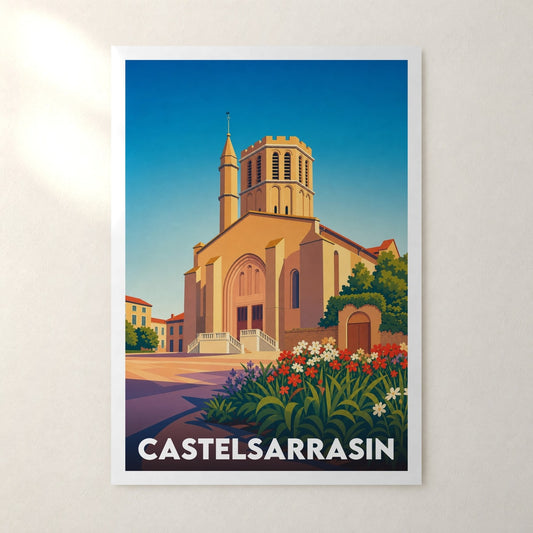 Affiche Castelsarrasin – sans cadre, accrochée au mur