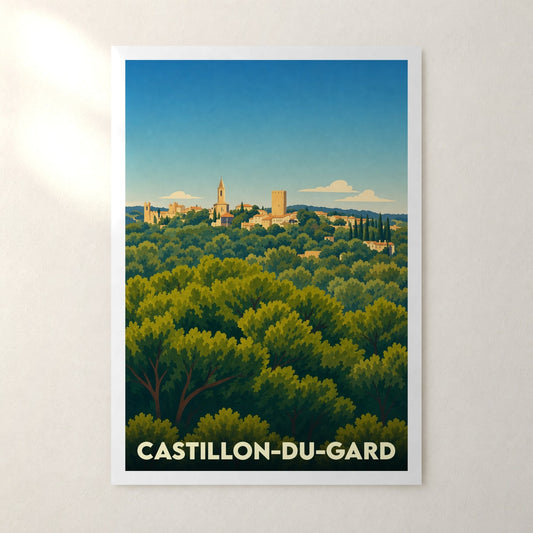 Affiche Castillon-du-Gard – sans cadre, accrochée au mur
