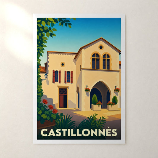 Affiche Castillonnès – sans cadre, accrochée au mur