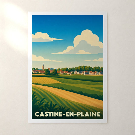 Affiche Castine-en-Plaine – sans cadre, accrochée au mur