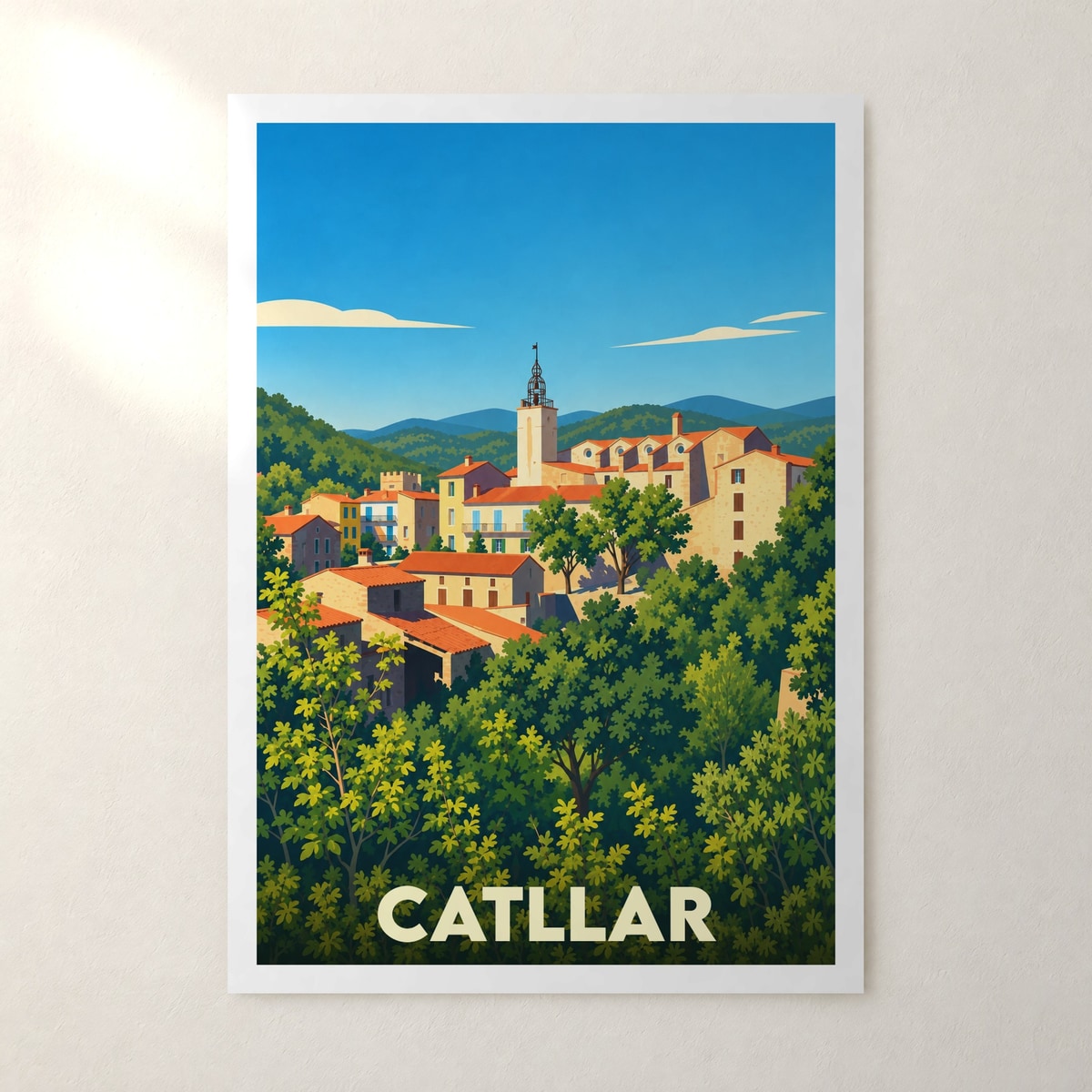 Affiche Catllar – sans cadre, accrochée au mur