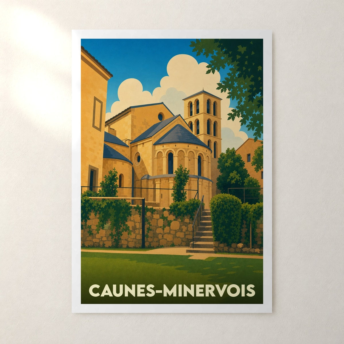 Affiche Caunes-Minervois – sans cadre, accrochée au mur