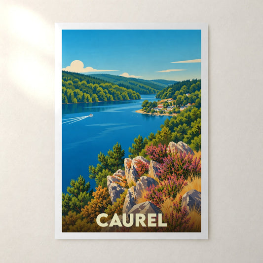 Affiche Caurel (Côtes-d'Armor) – sans cadre, accrochée au mur