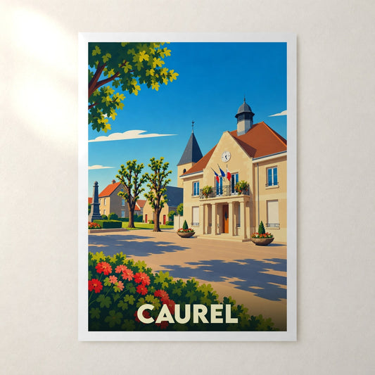 Affiche Caurel (Marne) – sans cadre, accrochée au mur