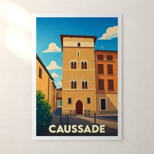 Affiche Caussade – sans cadre, accrochée au mur