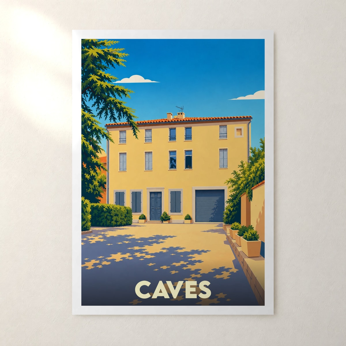 Affiche Caves – sans cadre, accrochée au mur