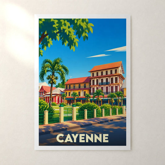 Affiche Cayenne – sans cadre, accrochée au mur