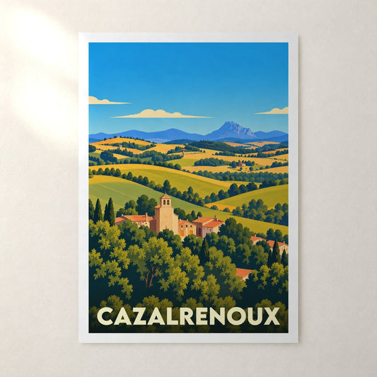 Affiche Cazalrenoux – sans cadre, accrochée au mur