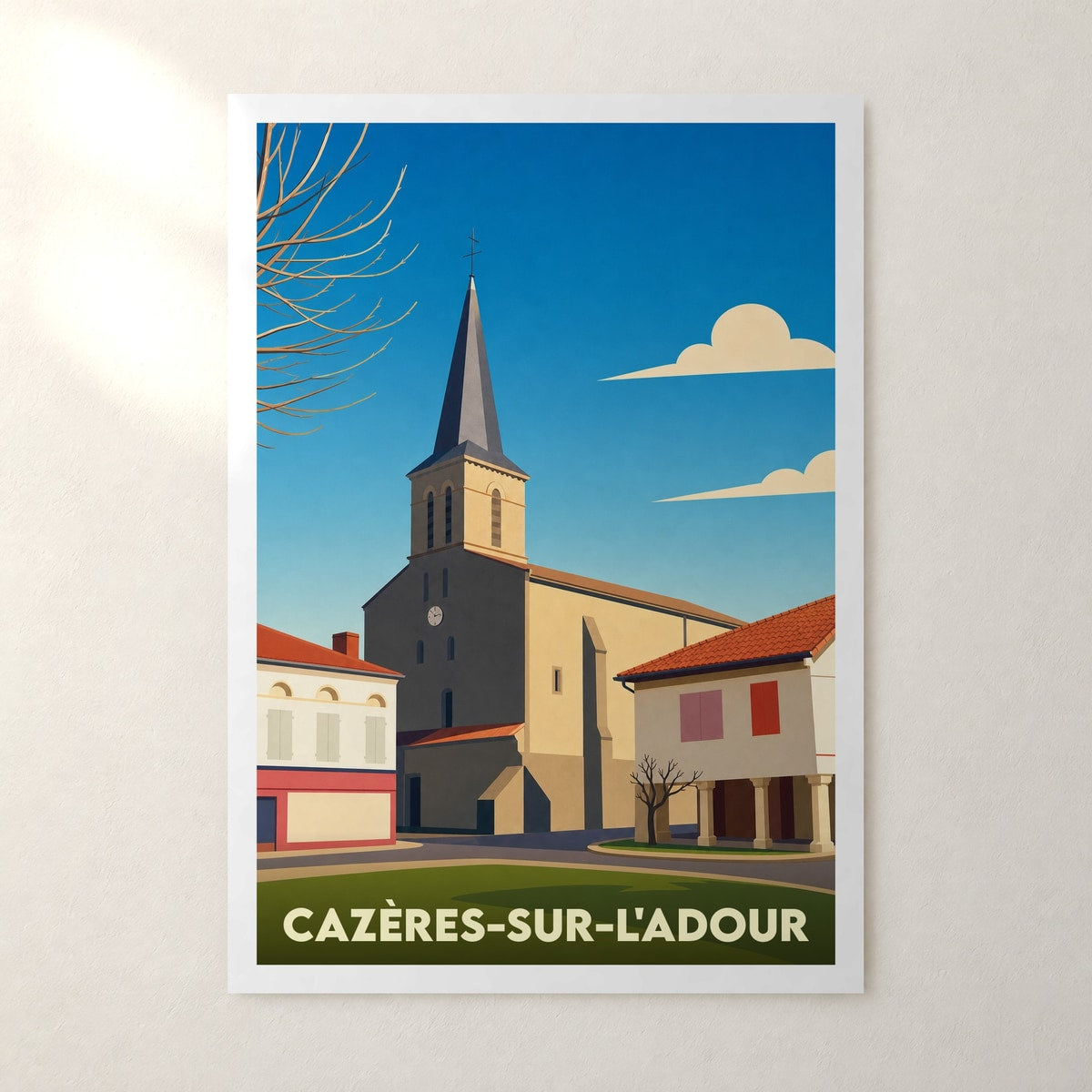 Affiche Cazères-sur-l'Adour – sans cadre, accrochée au mur