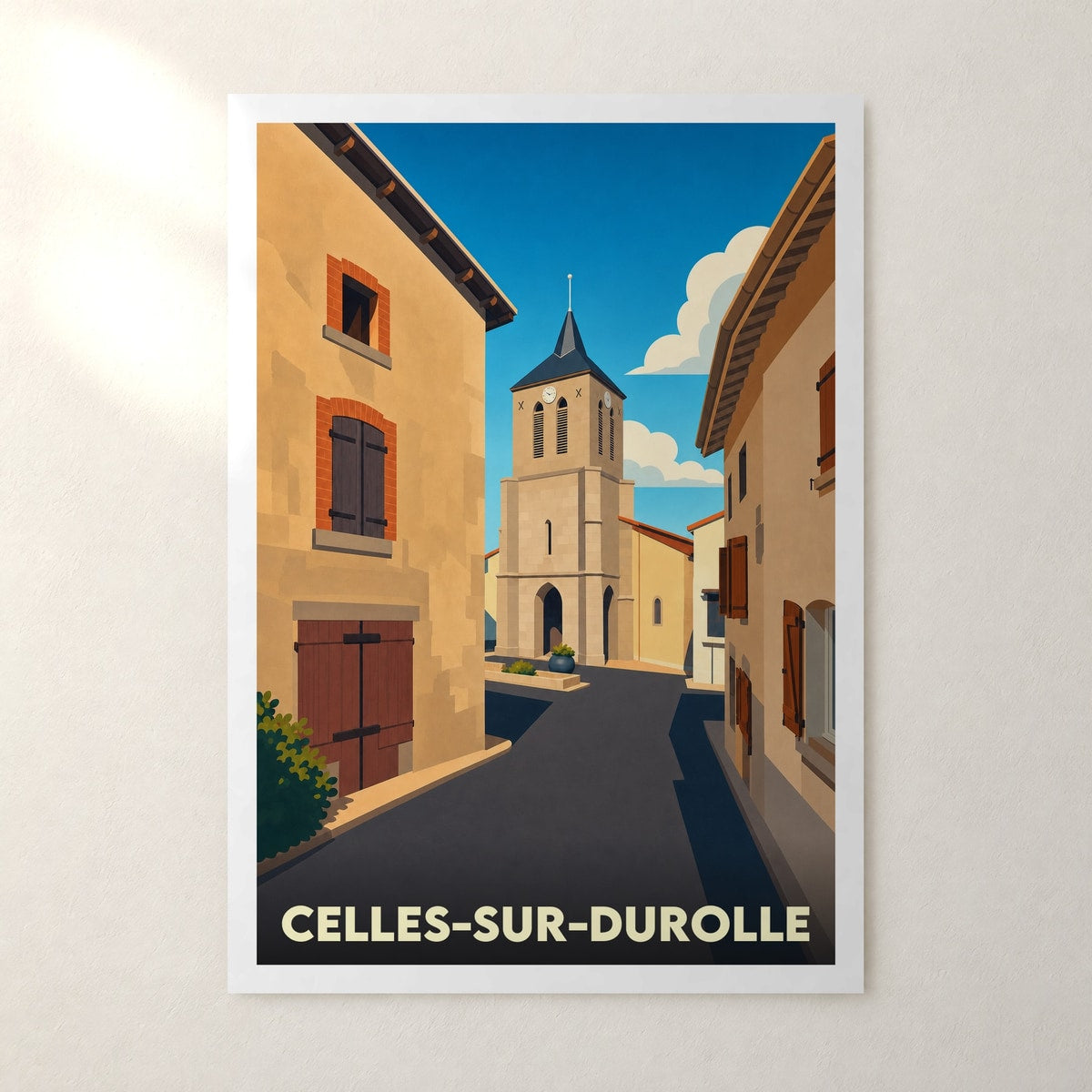 Affiche Celles-sur-Durolle – sans cadre, accrochée au mur