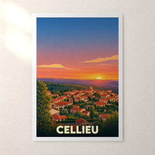 Affiche Cellieu – sans cadre, accrochée au mur