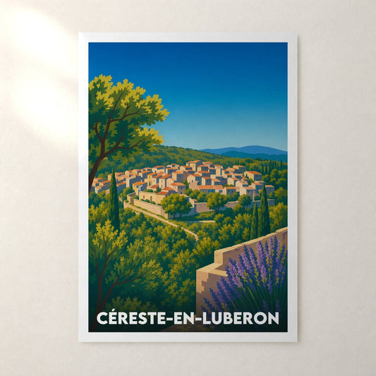 Affiche Céreste-en-Luberon – sans cadre, accrochée au mur