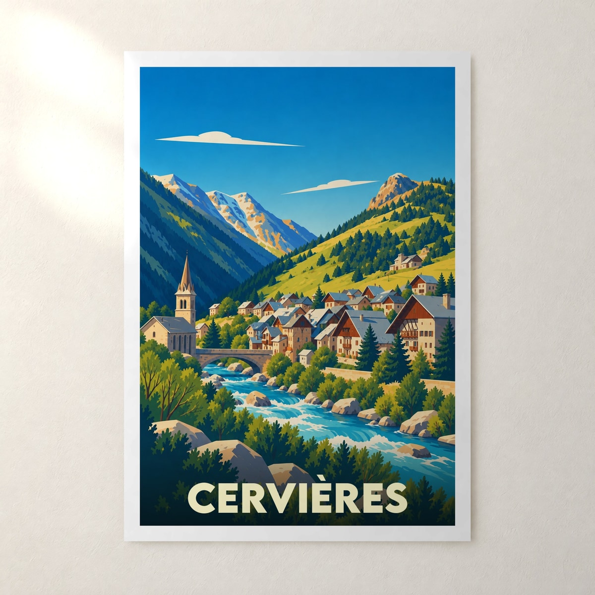 Affiche Cervières (Hautes-Alpes) – sans cadre, accrochée au mur