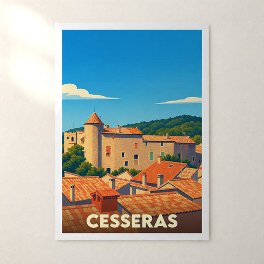 Affiche Cesseras – sans cadre, accrochée au mur