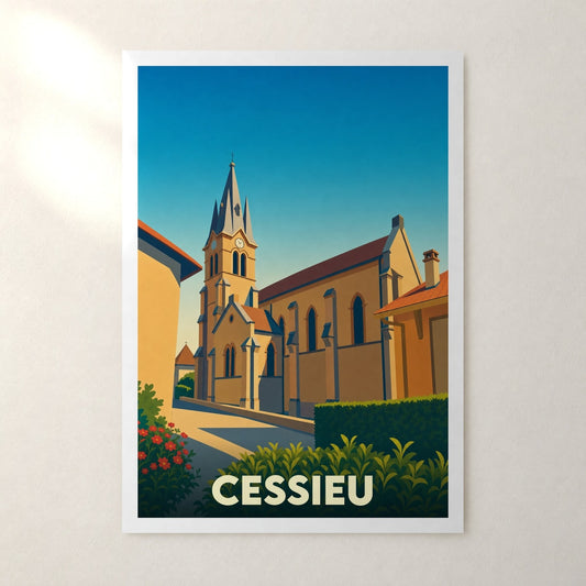 Affiche Cessieu – sans cadre, accrochée au mur