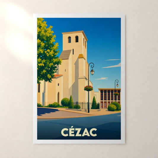 Affiche Cézac – sans cadre, accrochée au mur