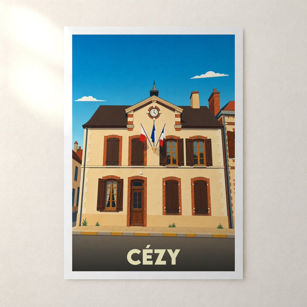 Affiche Cézy – sans cadre, accrochée au mur