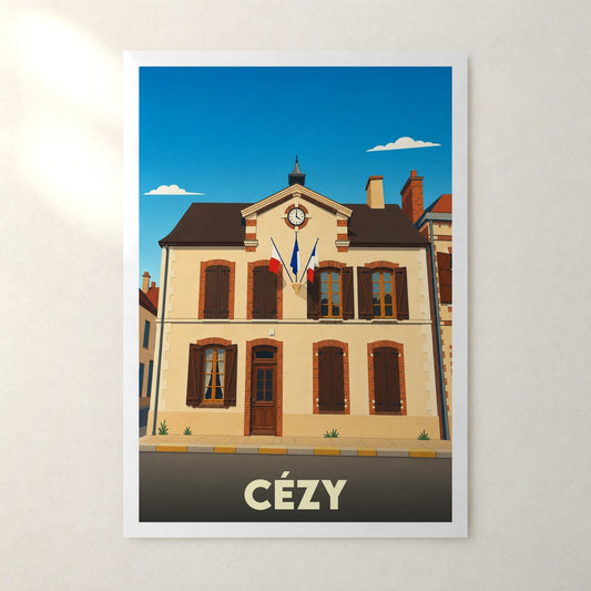 Affiche Cézy – sans cadre, accrochée au mur