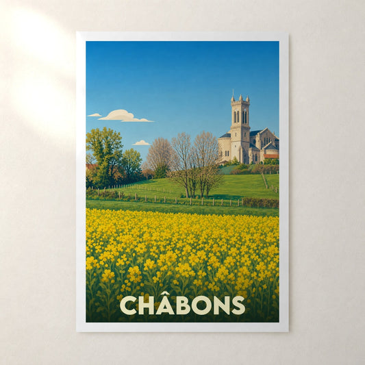 Affiche Châbons – sans cadre, accrochée au mur