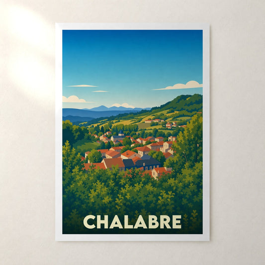 Affiche Chalabre – sans cadre, accrochée au mur