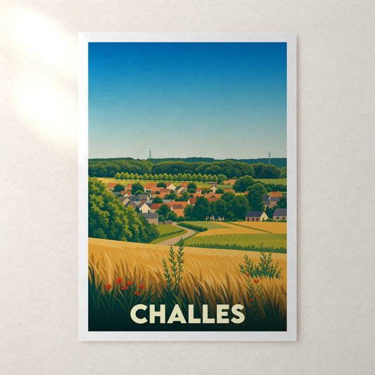 Affiche Challes – sans cadre, accrochée au mur