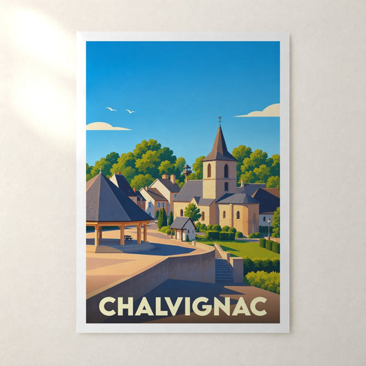 Affiche Chalvignac – sans cadre, accrochée au mur