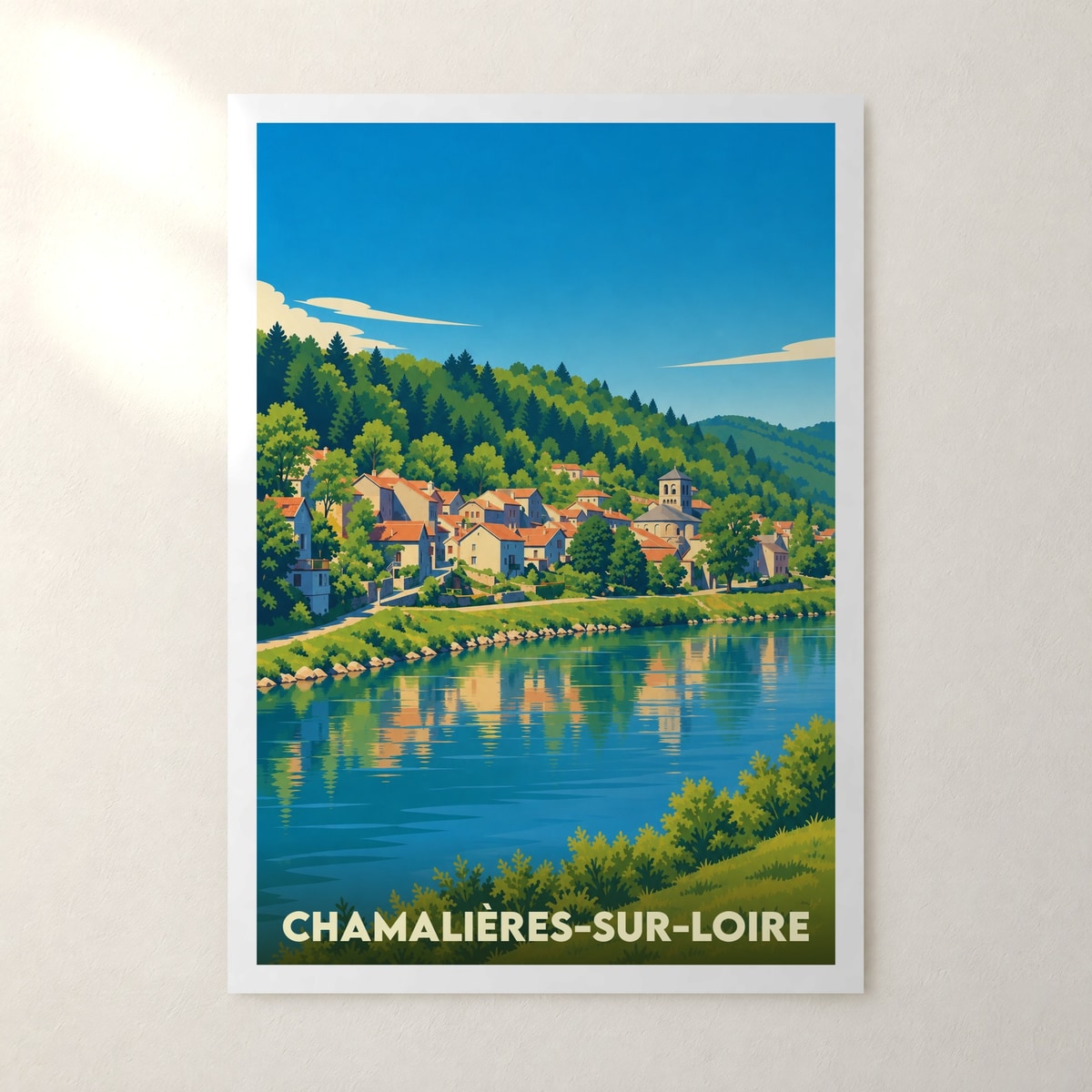 Affiche Chamalières-sur-Loire – sans cadre, accrochée au mur