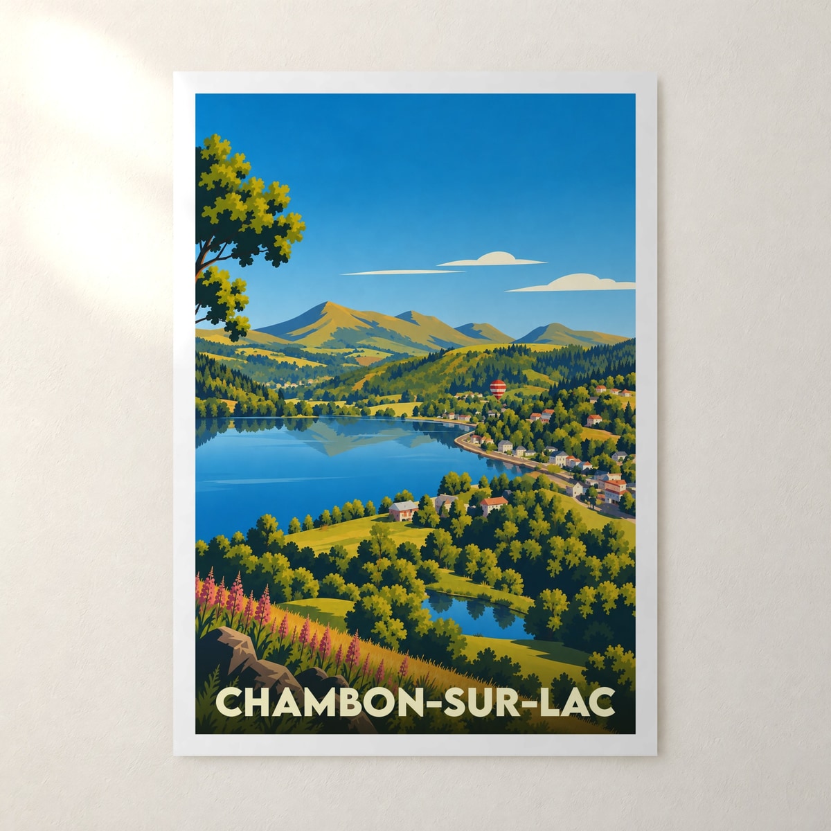 Affiche Chambon-sur-Lac – sans cadre, accrochée au mur