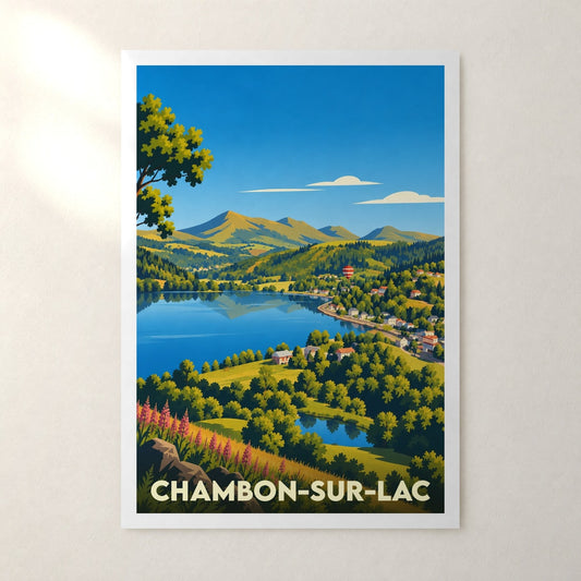 Affiche Chambon-sur-Lac – sans cadre, accrochée au mur