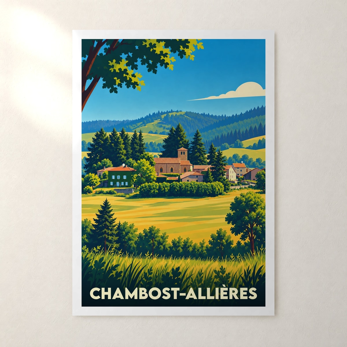 Affiche Chambost-Allières – sans cadre, accrochée au mur