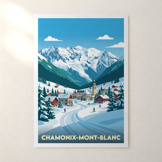 Affiche Chamonix-Mont-Blanc – sans cadre, accrochée au mur