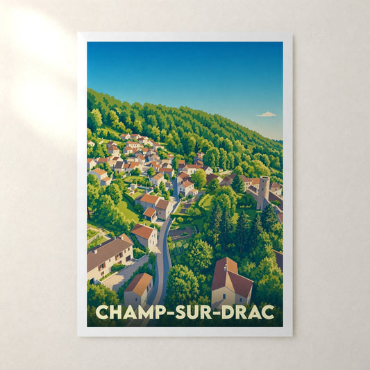 Affiche Champ-sur-Drac – sans cadre, accrochée au mur