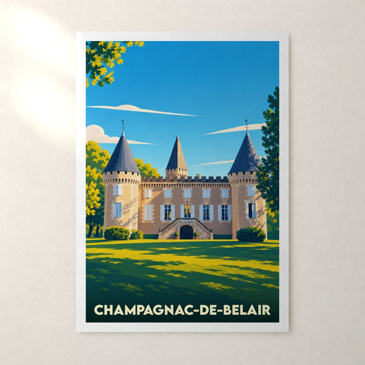 Affiche Champagnac-de-Belair – sans cadre, accrochée au mur
