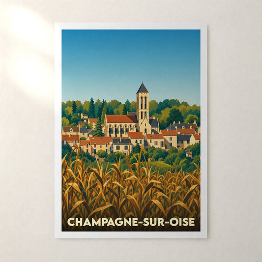 Affiche Champagne-sur-Oise – sans cadre, accrochée au mur