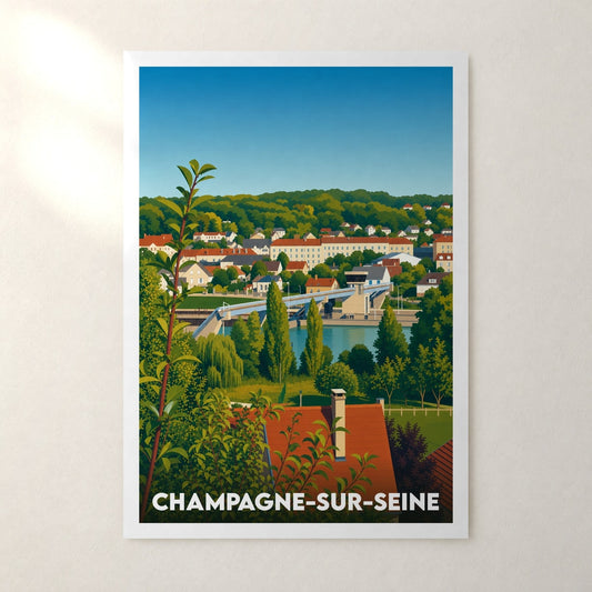 Affiche Champagne-sur-Seine – sans cadre, accrochée au mur