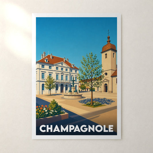 Affiche Champagnole – sans cadre, accrochée au mur