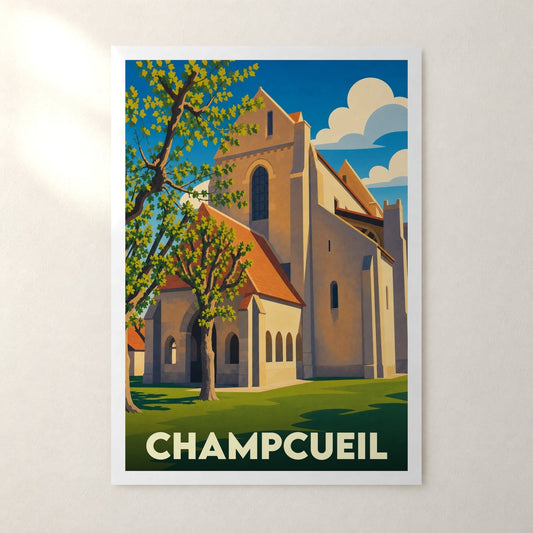 Affiche Champcueil – sans cadre, accrochée au mur