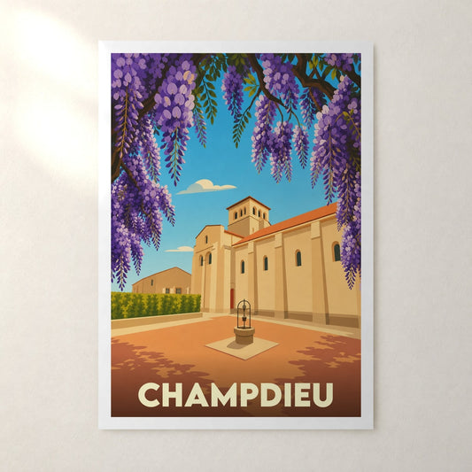 Affiche Champdieu – sans cadre, accrochée au mur