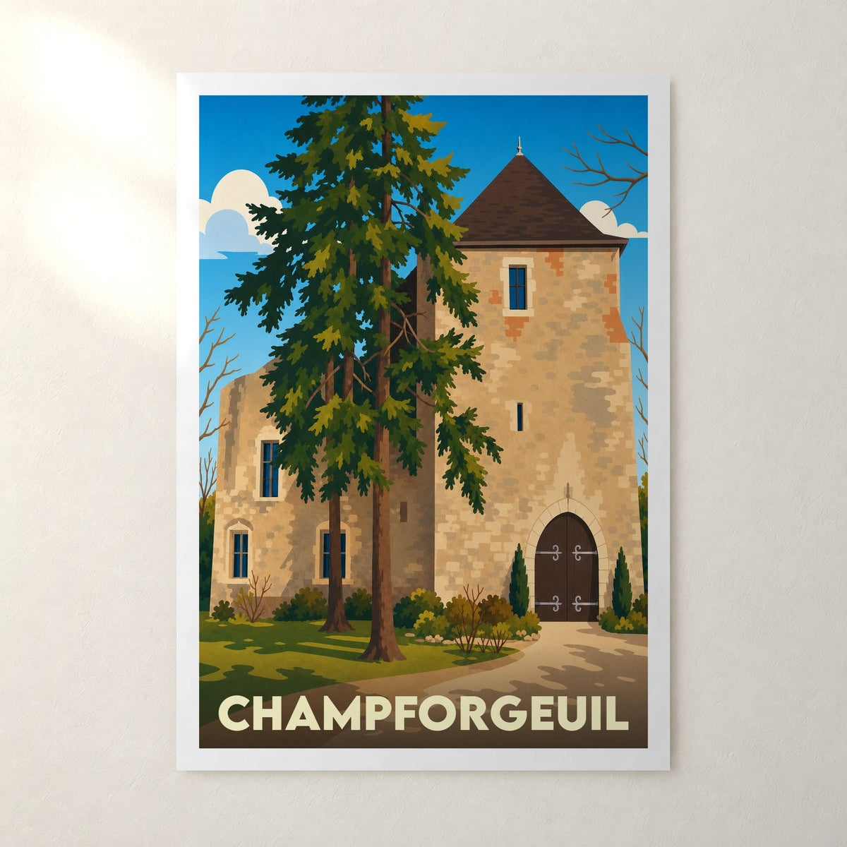 Affiche Champforgeuil – sans cadre, accrochée au mur