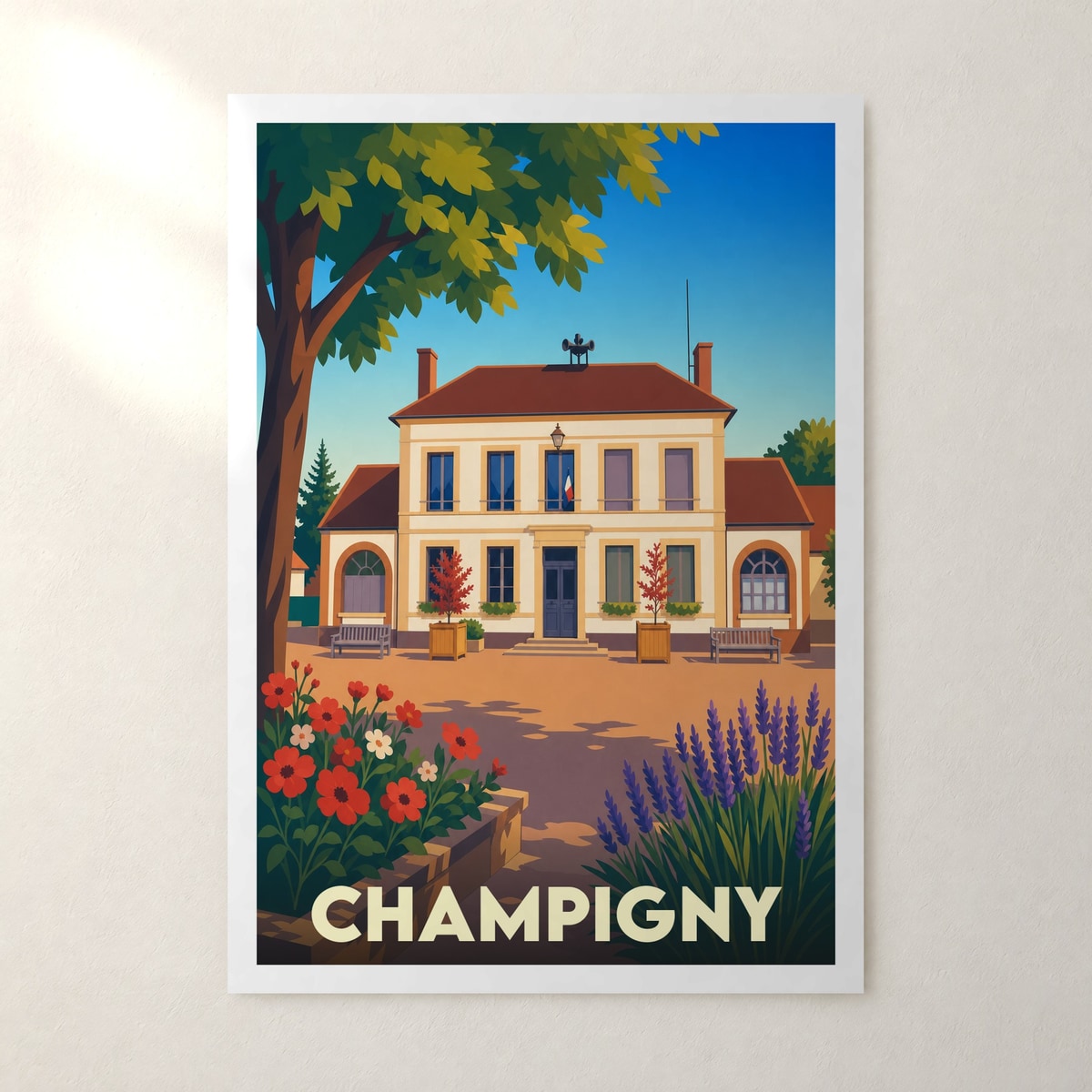 Affiche Champigny – sans cadre, accrochée au mur