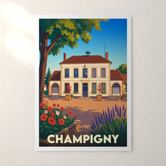 Affiche Champigny – sans cadre, accrochée au mur