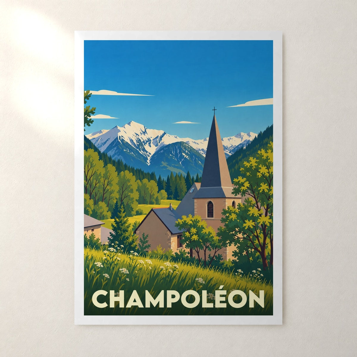 Affiche Champoléon – sans cadre, accrochée au mur