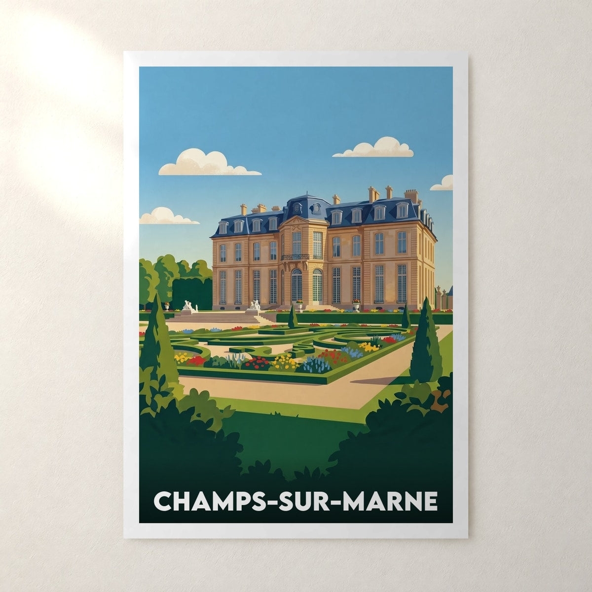 Affiche Champs-sur-Marne – sans cadre, accrochée au mur