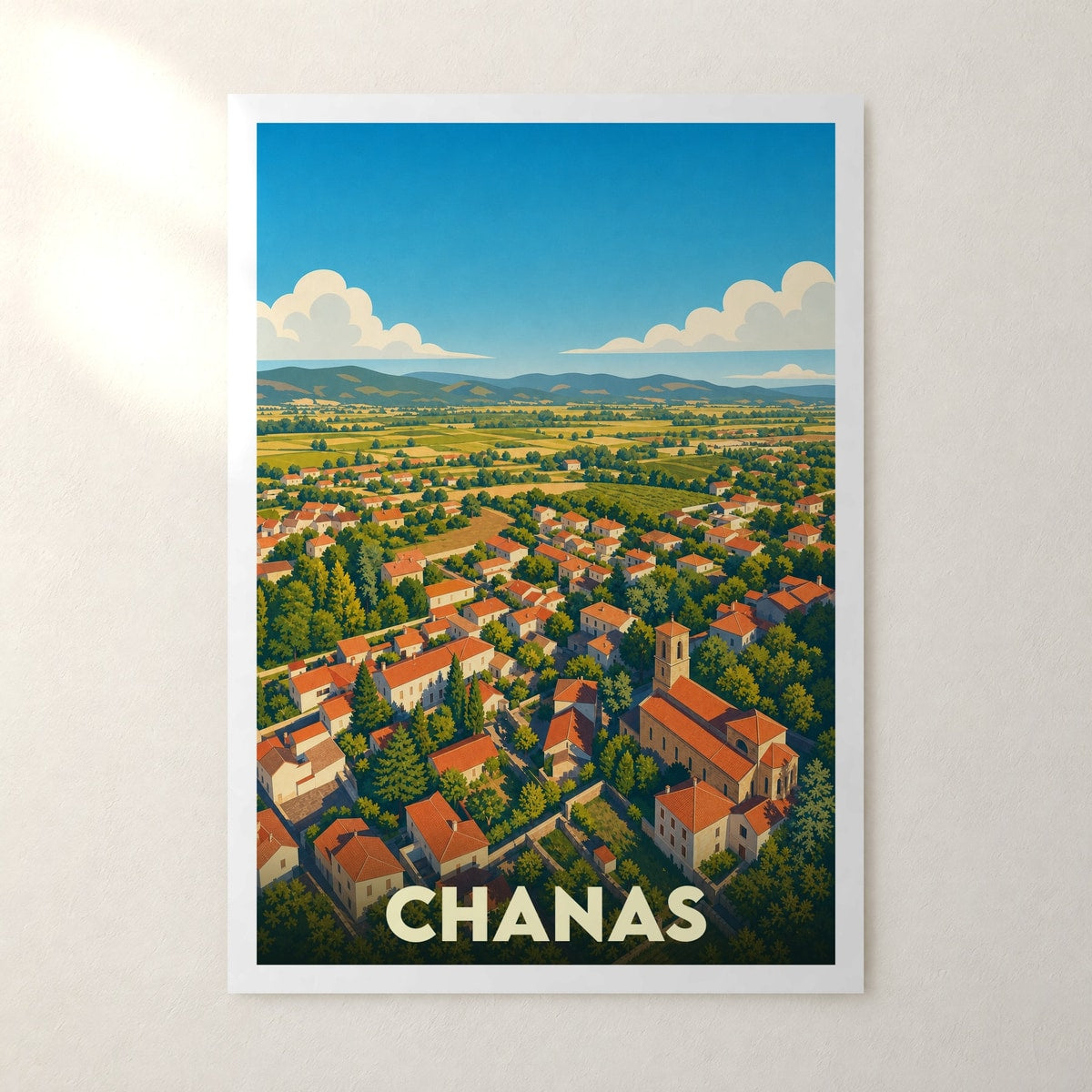 Affiche Chanas – sans cadre, accrochée au mur