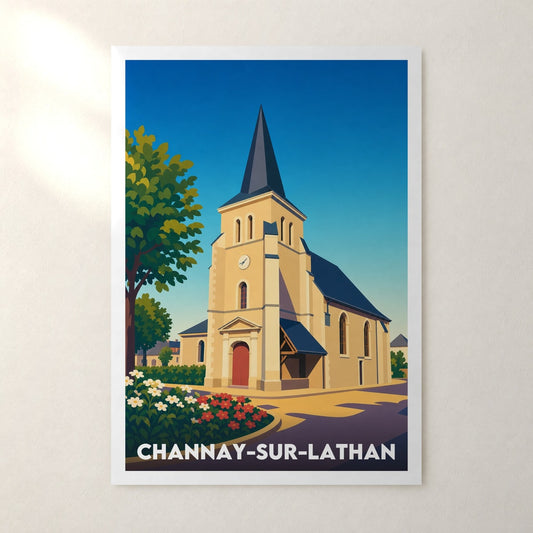 Affiche Channay-sur-Lathan – sans cadre, accrochée au mur